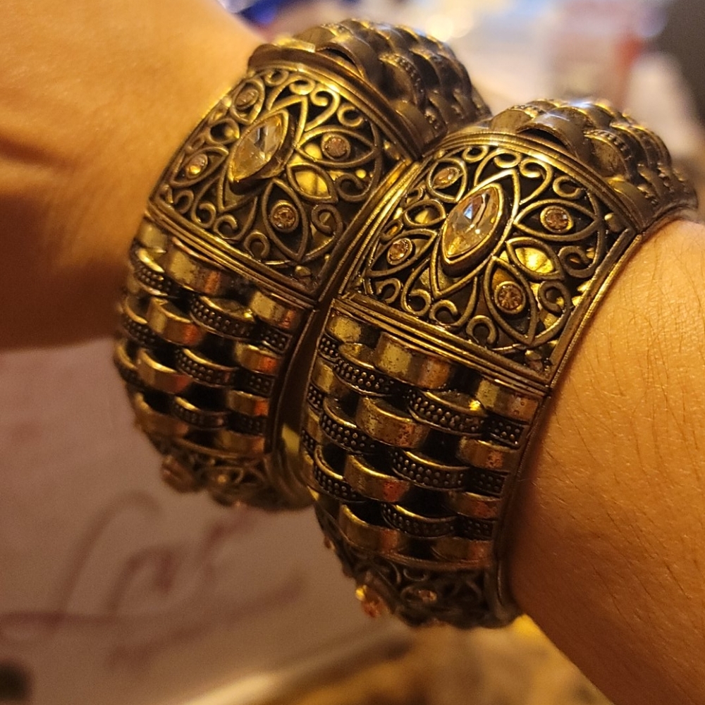 Gold with rheinstones bracelets